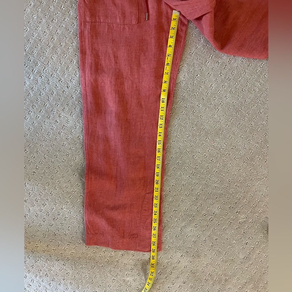 Athleta Retreat 100% Linen High Rise Wide Leg Pant,  Terracotta, Sz Small - Picture 16 of 16